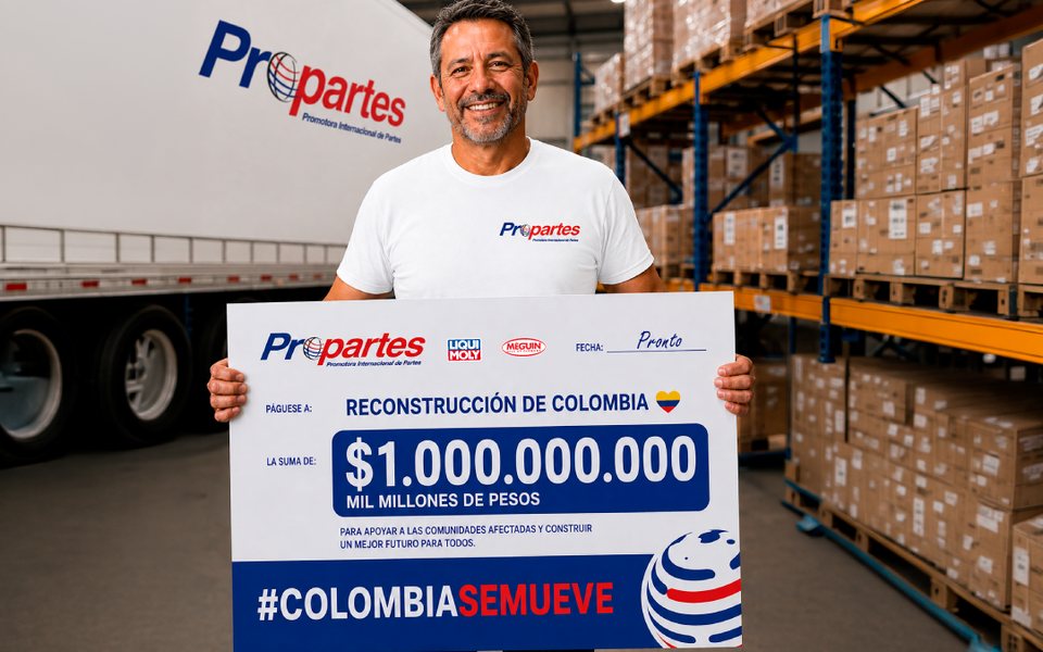 PROPARTES con el cheque simbólico de mil millones de pesos